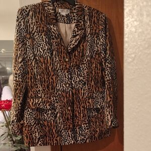 Newport News Leopard and Tiger Print Blazer